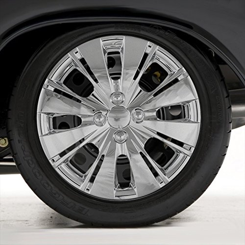Upgrade Your Auto Set of Four 15' Chrome Hubcap Wheel Covers for Toyota Yaris 2012-2014 (Push-on)