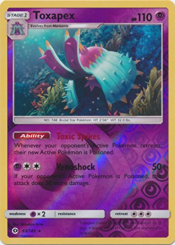 Amazon.com: Toxapex - 63/149 - Holo Rare - Reverse Holo : Toys & Games