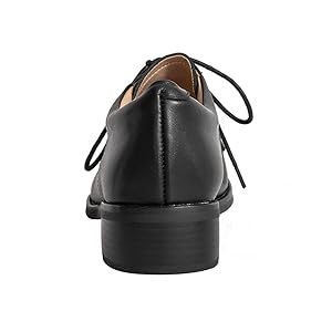 Amazon.com | ONEENO Women's Classic Lace-up Black Leather