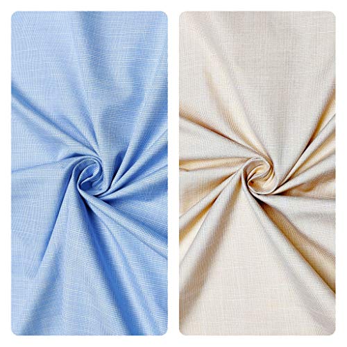 Image of JHABAK'S Unstitched Polycotton Giza Cotton Shirt Fabric For Men - Combo Pack of 2-1.60m Shirt Cloth Piece - 58 inch Width