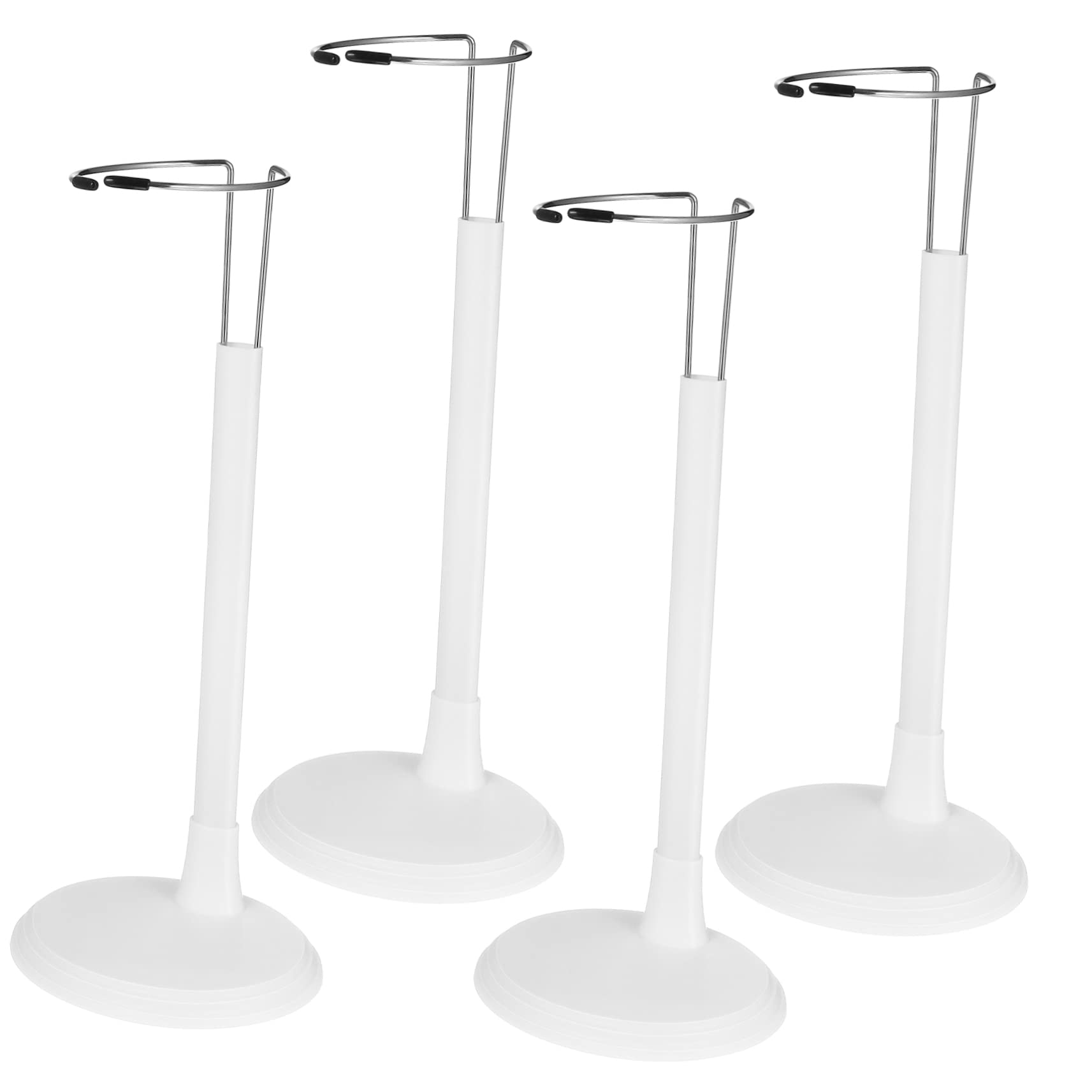 Lot De 6 Supports Réglables Pour Poupées / Figurines - Hauteur Réglable 7-9 Cm - Base Ronde 7x6 Cm - Blanc