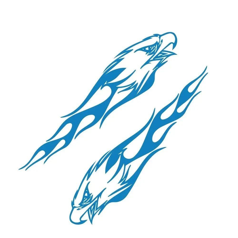 Dabhuoc Glossy Blue Car Eagle Head Stickers Auto Vinyl Decals Decor Accessories(Glossy Blue)