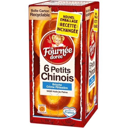 Brioche Petits Chinois crème pâtissière La Fournée Dorée au moelleux pur beurre 4 boîtes