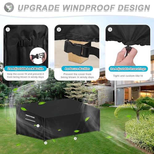 Housse pour canapé extérieur 3 places imperméable en toile Oxford - 6