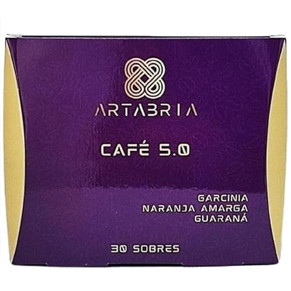 Cafe ARTABRIA 5.0 con Garcinia, Naranja Amarga y Guarana, 60 Sobres Individuales, Café Soluble, Estimula Metabolismo, Aumenta Gasto Energético + Regalo de Cortesía, Pack Hipnotik Casuality