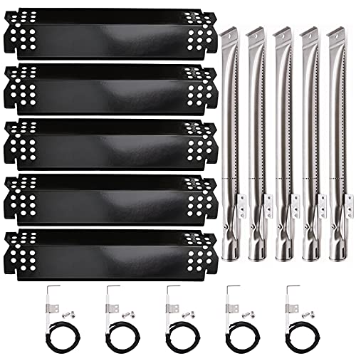 Grill Replacement Parts for Nexgrill 5 Burner 720-0888N 720-0888 720-0864 720-0830H Grill Heat Plate Shields Burner Tubes and Ignition Electrodes for Nexgrill Replacement Parts 5 Burner