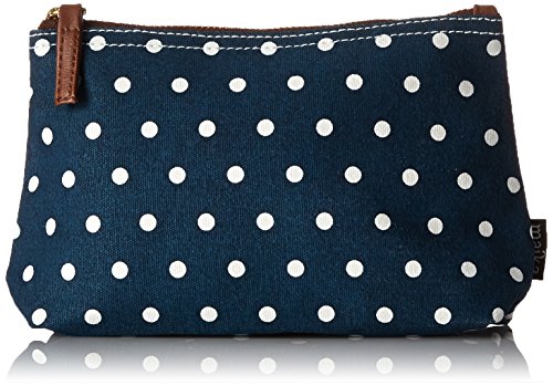 Maika Cosmetic Bag Pouch, Dots Navy, Medium