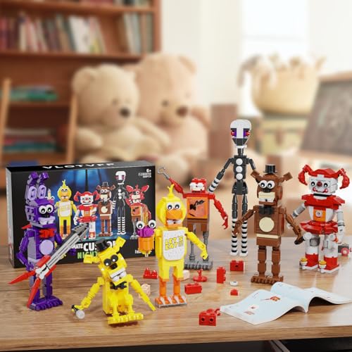 Five Nights Building Block Toy 7 in 1, Fighting Monster Action Figure DIY Model, Compatible with Lego, Suitable for 8+ Adults Boys Girls Birthday (695PCS)