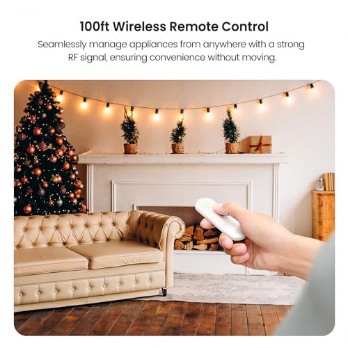 Treatlife DP20R-1 2 In 1 Dimmer Plug With Remote, Wireless Remote Control Outlet, Up To 100Ft Range, Plug-In Dimmer Switch For Dimmable Bulbs thumb #2
