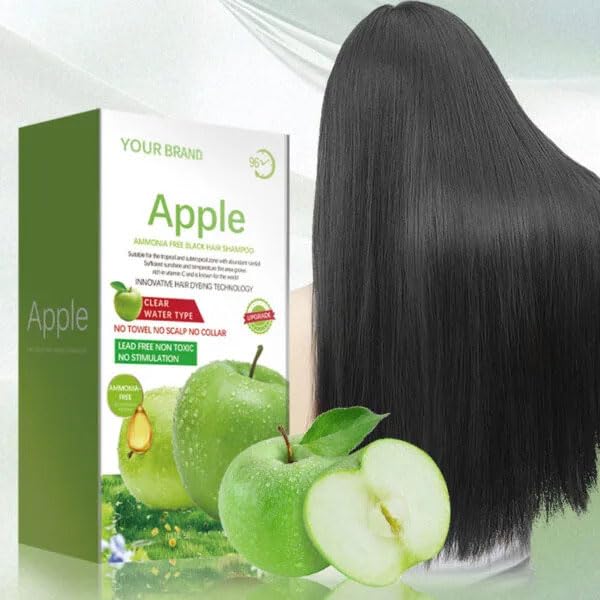 Image of Apple Natural Black Hair Fruit Vinegar Hair Dye Color For Both Men Women Ammonia Free Color Gel Hair Black Gel 200 Ml Original Beaute Black Cover Gray Hair Gel
