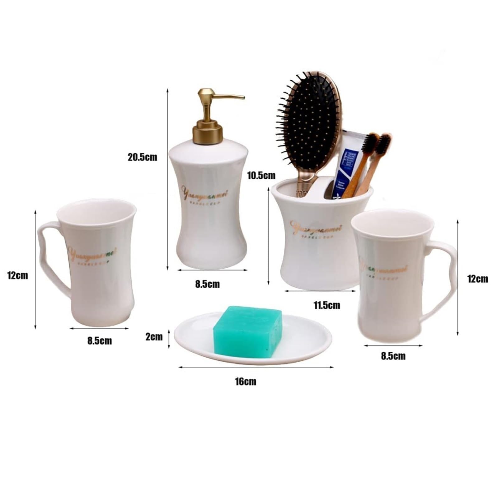 Accessori da bagno Set di accessori da bagno in ceramica, 5 pezzi, arredamento moderno for la casa Set di dispenser per sapone
