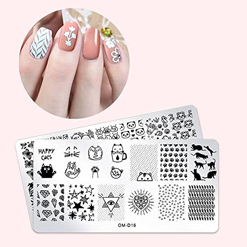 LFYOU 4 Stück Bildschablonen Nail Art Stamping Schablonen Maniküre Drucken Bild Designs Nagel Stamping Platte Salon – Bild 7