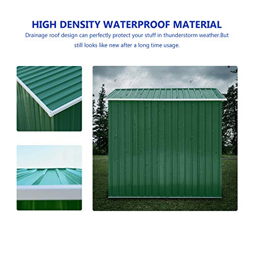 image for HOMFY 4X6FT Outdoor Storage Shed Horizontal Lockable Organizer for Gar