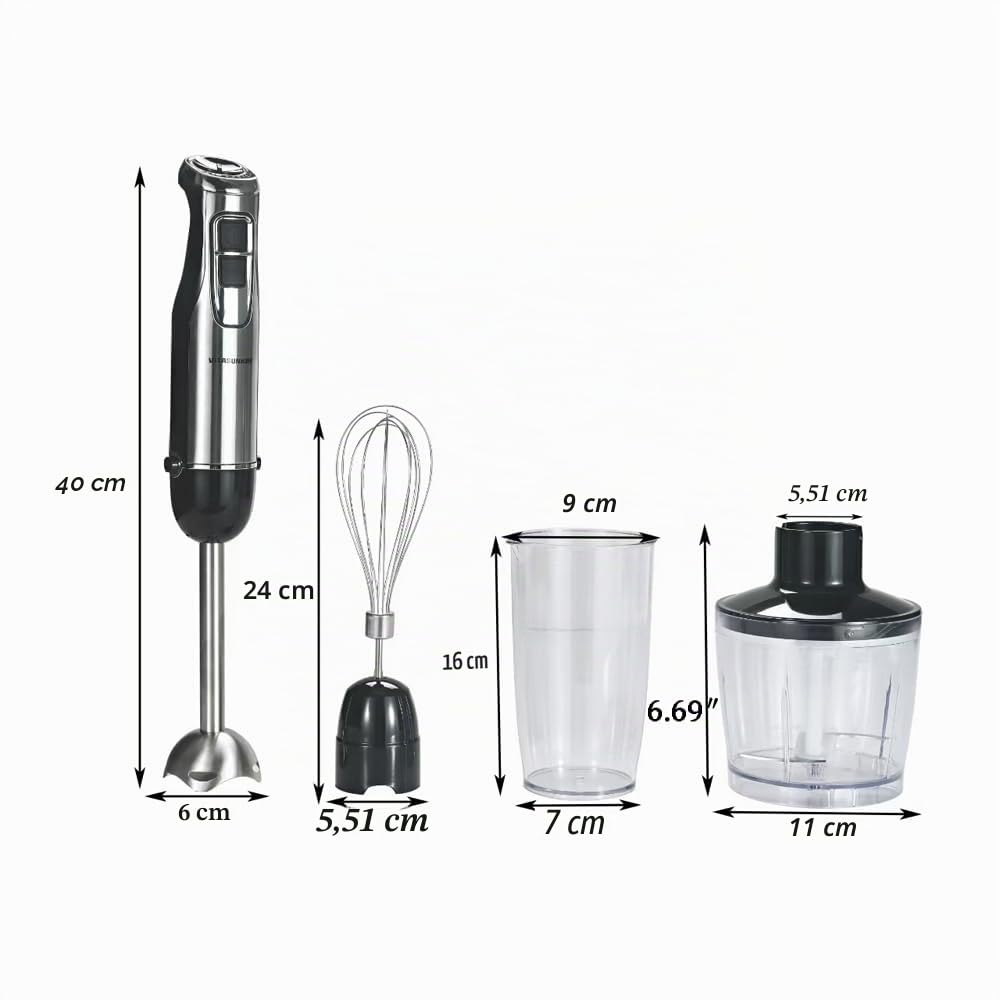 Stabmixer 800W 4-IN-1 mit 6 Stufen & Turbo – für Smoothies, Babybrei & Suppen