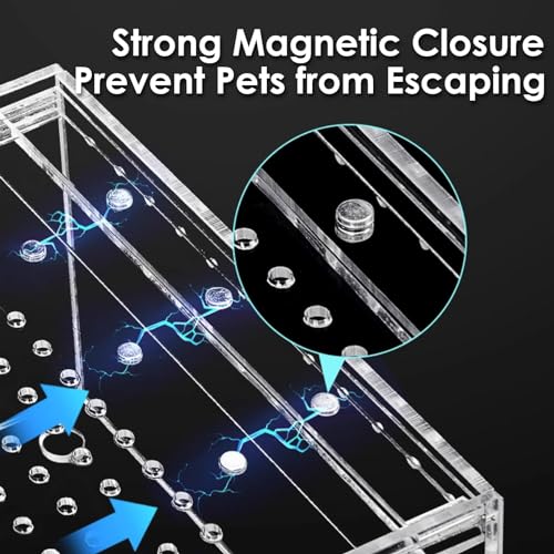 Apatal KA012 Acrylic Reptile Terrarium Enclosure 9.8 Inch X 5.9 Inch X 5.9 Inch Magnetic Tarantula Breeding Box Transparent Insect Habitat thumb #4