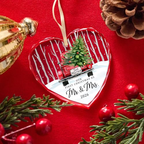 Image of First Christmas Married Ornament,Mr and Mrs Wedding Gifts for Couples 2026