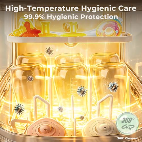 Image of Baby Bottle Washer Steam Dryer: All in One Cleaning Machine for Bottles Pump Parts & Baby Essentials Replaces Hand Washing Effortless Daily Use