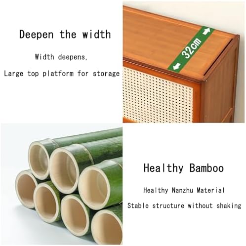 Shoe Storage Cabinet Cabinets Hallway Slim Cupboard Cupboards Hallways Slimline，Bamboo Shoe Storage Organizer, Space-Saving Rack for Hallway & Entryway, Stylish Shoe Shelf to Maximize Capaci