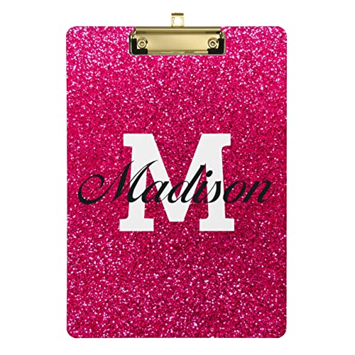 Custom Clipboard Rose Pink A4 Briefgröße Hartpappe mit niedrigem Profil Metallclip für Büros, Klassenzimmer, Schule, 22,9 x 31,8 cm Cover