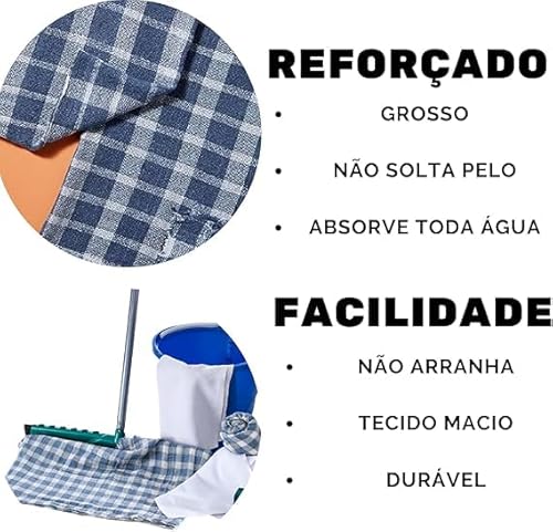 Kit com 5 Panos de Chão Extra Grande 50x80cm Acabamento Premium e Excelente Qualidade