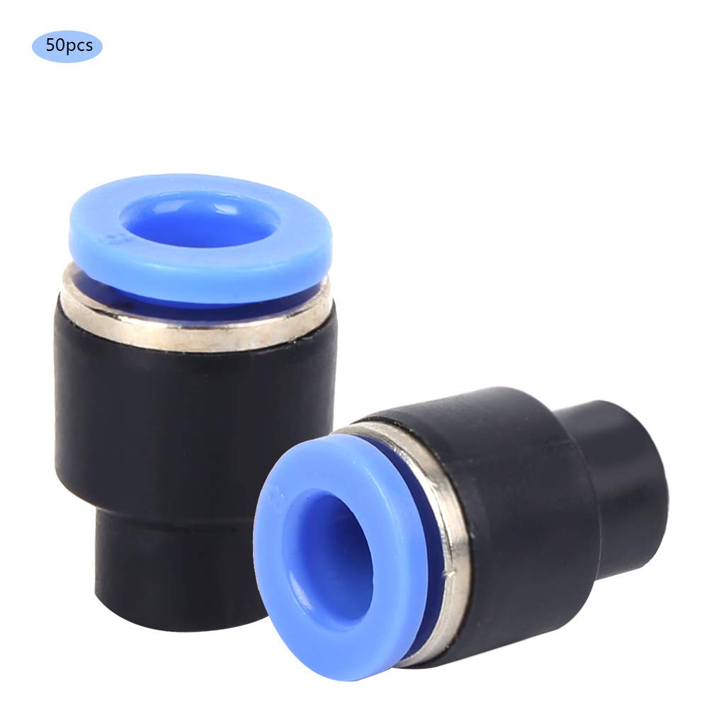 50pcs Bouchons de Tuyau, Bouchon de Tuyau d'Air Bouchon Pneumatique Pièces Mécaniques PPF6 Insert Rapide en Laiton en Plastique pour Embout Femelle Push Fit de 6mm