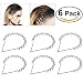 BESTOYARD Hair Hoop Band Black Wavy Metal Hoop Hair Band Unisex Girl Men's Head Band Accessory 6pcs