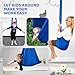 Aokitec Sensory Swing for Kids with Special Needs, Indoor Kids Swing Cuddle Hammock Chair Adjustable Aerial Swing for Children with Autism, ADHD, Asperger, Sensory Integration(Blue)