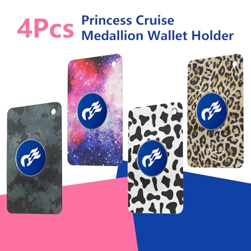 Image of 4 Pack Medallion Card Holder for Princess Cruise - Cruise Ship Essentials for Lanyard, Purse or Wallet, Durable Silicone Cruise Accessory (Fits 2025 2026 Medallion)