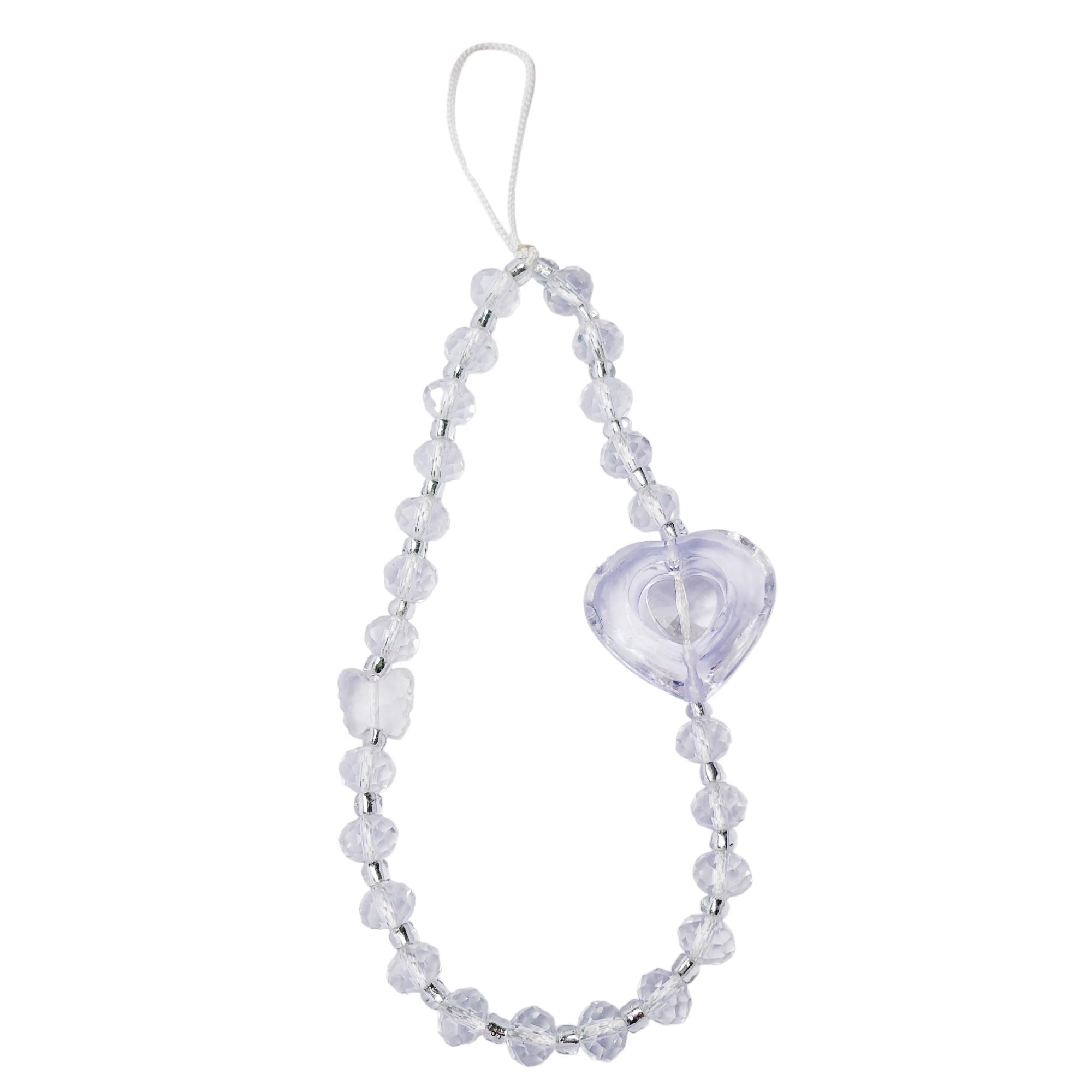 Clear Heart Crystal beaded Phone Charm, Bag Charm, Sunchatcher Aesthetic Lanyard With Clear Crystal and Acrylic beads For Unisex (Clear Heart in Heart) (B0CKLWFHL6) Amazon Price History, Amazon Price Tracker
