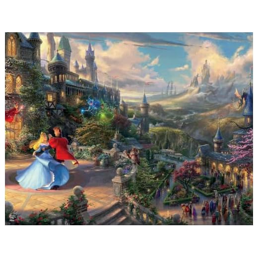 Ceaco - 4 in 1 Multipack - Thomas Kinkade - Disney Dreams Collection - Tangled, Sleeping Beauty, Peter Pan, & Mickey and Minnie - (4) 500 Piece Jigsaw Puzzles