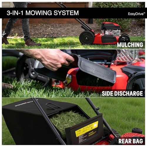 Image of PowerSmart Self Propelled Gas Lawn Mower 21-Inch with 170cc OHV Engine, RWD Single-Speed 3-in-1 with Bagging