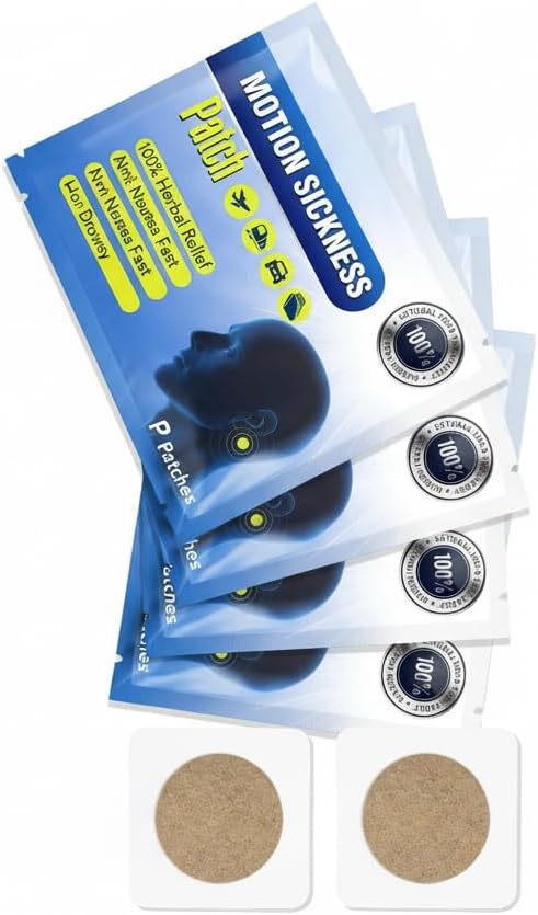 Motion Sickness Patches,80 Count(2 Box) Motion Sickness Patch for Cruise/Dizziness/Vertigo Behind Ear, Motion Sickness Patches for Kids and Adults, Sea Sickness Patches with Non Drowsy, Nausea Relief