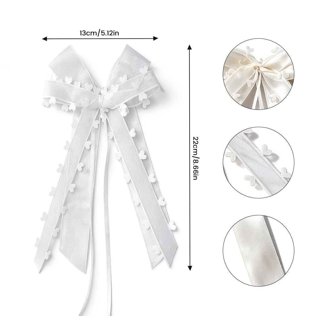 Kit de Decoración para Coche de Boda, 10 Lazos de Cinta para Coche Novia, Navidad y San Valentín, de Material de Alta Calidad Anti-Arrugas, Perfecto para Proyectos de Bricolaje