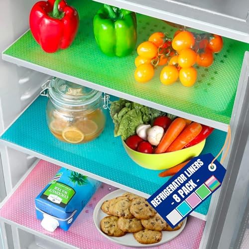 Refrigerator Liners for Shelves (8 Pack)...