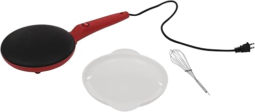 Miniatura 9 de Crepera Electrica - Máquina eléctrica para crepes de 8 pulgadas, sartén antiadherente portátil roja con asa y bandeja extraíble, Crepera Electrica,