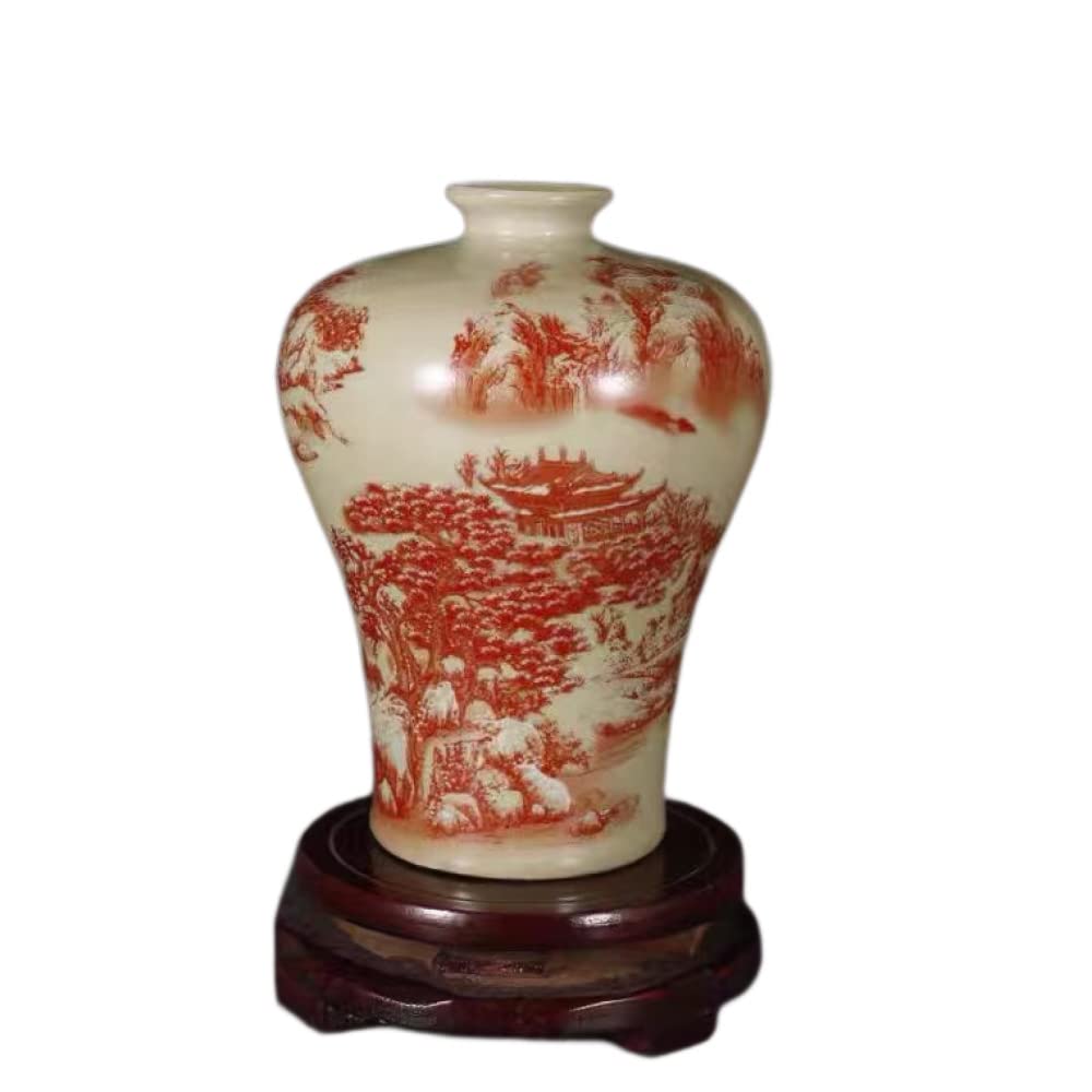 asdchZen Vintage Ceramic Ginger Jar, Chinese Tradition Storage Jar Decorative Porcelain Jars Temple Jar, Flower Vases Decor For Living Room Bedroom Shelf -A 16.5 * 11.5 Cm,B 16.5 * 11.5 Cm