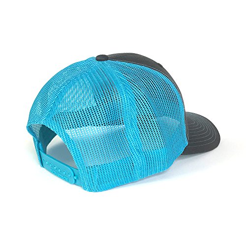 Wue Explore The Outdoors Trucker Hat - Charcoal/Cyan Blue #TOP3