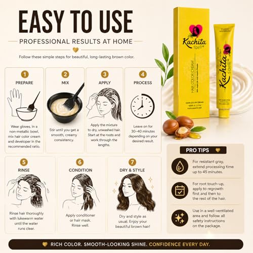 Kachita Spell Hair Color Cream 4 Brown 100ml miniatura 6