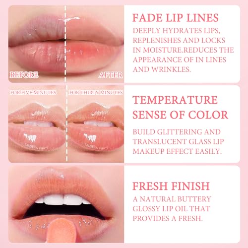 3pcs Lip Glow Oil for Hydrating Long Lasting Lip Plumping Lip Gloss, Lip Oil Set Repairing Dry Lips, Moisturizing Lip Oils, Tinted Lip Oil to Women Girls Gifts - Image 6