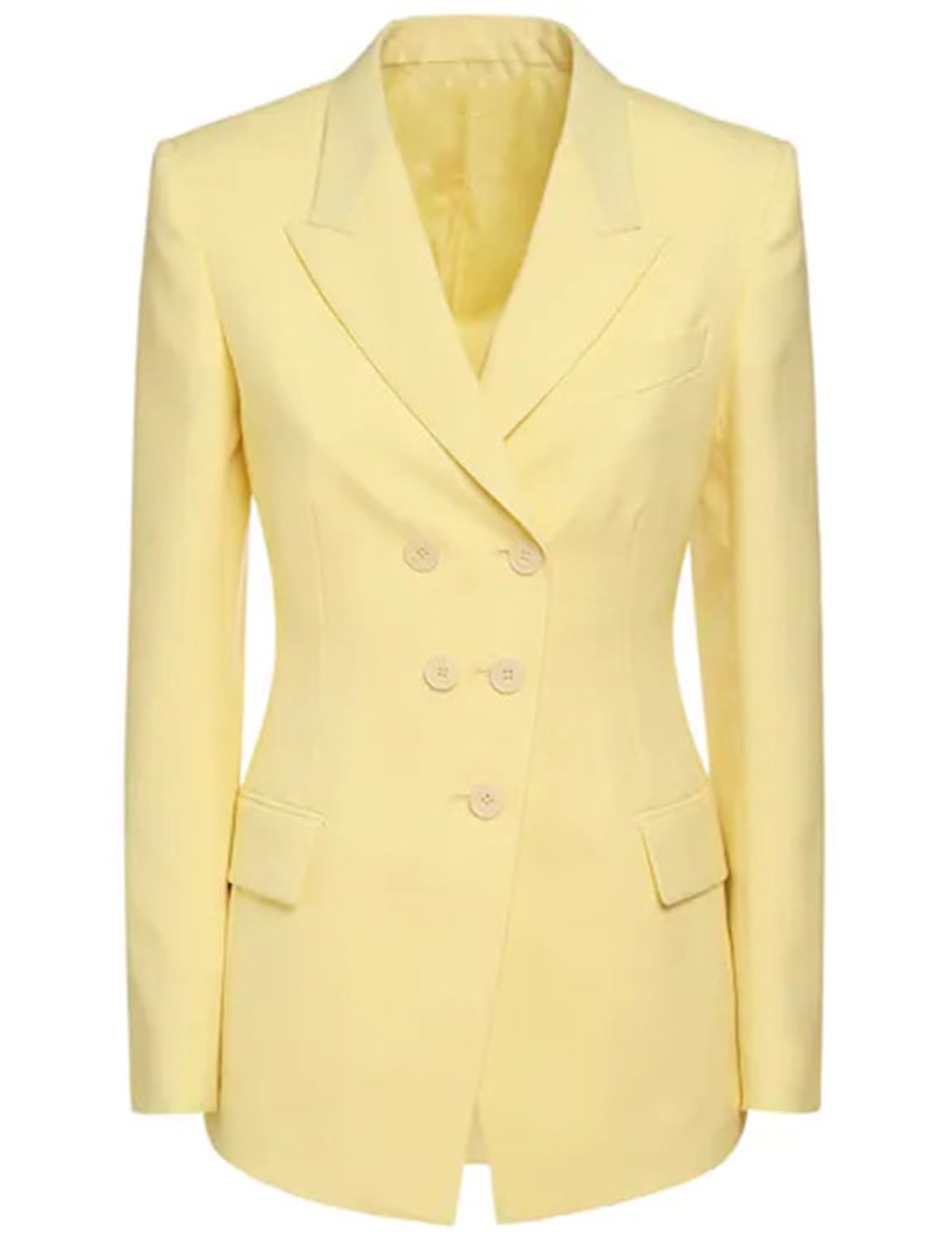Kromoc Donna Blazer Doppiopetto con Bottoni, Giacca con Risvolto a Punta, Cappotto da Abito Formale
