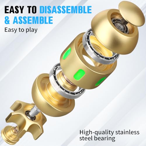 Image of Dilabnba Atomic Bomb Fidget Spinner Toy for Kid Adult, 2 in 1 Metal Fidget Spin Sensory Focus Gyro Toy, Dark Fingears Party Stuff EDC Office Desktop