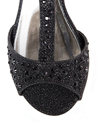 Image of Olivia K Girls Glitter and Rhinestone Open Toe Wedge Heel (Toddler /Little Girl)
