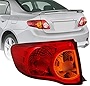munirater Outer Body Left Tail Light Assembly Replacement for 2009-2010 Toyota Corolla OE-Style, Replaces Tail Light Rear Brake Lamp Driver Side