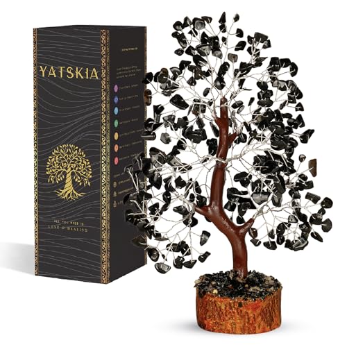Cristal de turmalina negra: árbol bonsái, árbol del dinero, árbol negro, árbol de la vida, regalos energéticos para mujeres, cristales y piedras preciosas