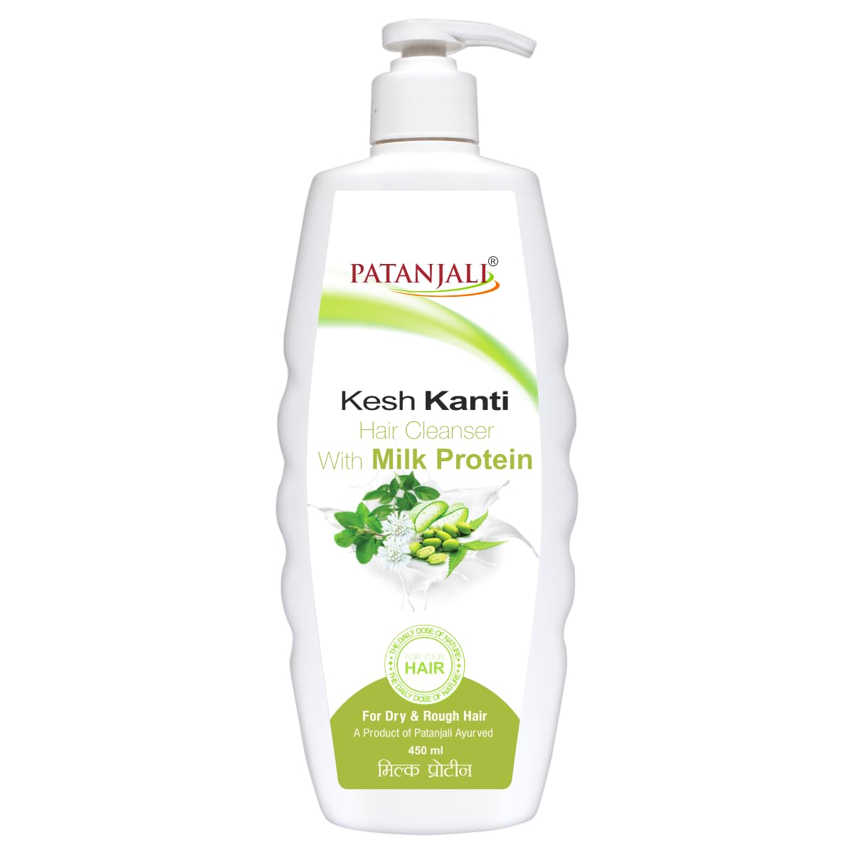 Patanjali Kesh Kanti Milk Protein Hair Cleanser 450ml, Herbal Care For Healthy Hair, Suitable For All Hair Types