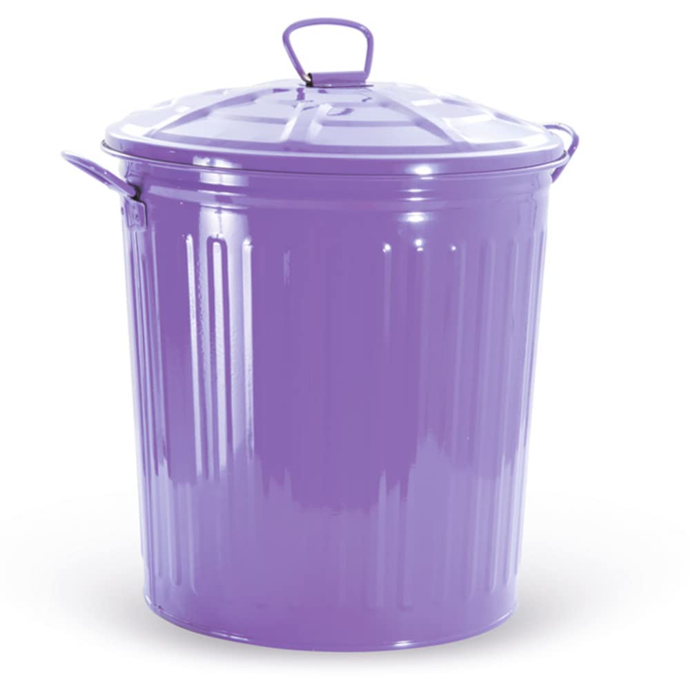 VERDELOOK Bidone per rifiuti con Coperchio, Viola, capienza 62 Litri, Cestino pattumiera immondizia Spazzatura