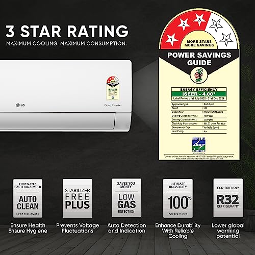 Image of LG 1.5 Ton 3 Star AI DUAL Inverter VIRAAT Split AC (Copper, AI Convertible 6-in-1 Cooling, HD Filter with Anti-virus Protection, 2023 Model, RS-Q18CNXE, White)