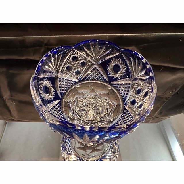 薩摩切子　菱宝切子馬上杯　L-2068-1  BL  カメイガラス Amazon | 薩摩切子 菱宝切子馬上杯 L-2068-1 BL カメイガラス