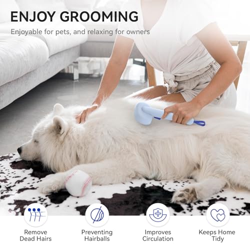 Image of aumuca Skin Friendly Self-Cleaning Slicker Brush for Dogs & Cats, Gentle Pet Grooming Tool for Shedding & Deshedding, Efficient Hair Remover for Long & Short Haired Pets