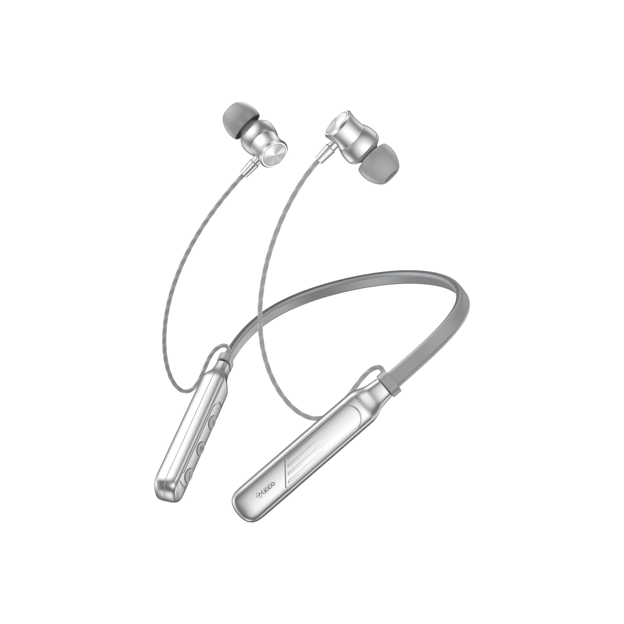 Uddo Glory DeepBass Wireless Bluetooth Neckband Headphones Grey Medium Magnetic ONOFF Superior Sound Quality-image-39